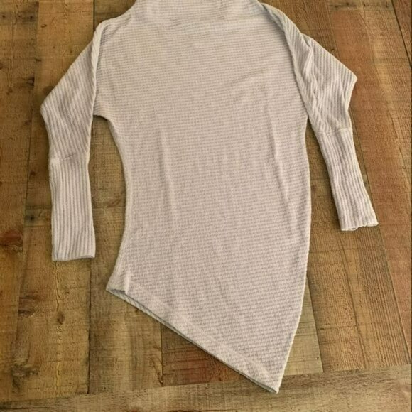 We the free womens asymmetrical waffle knit long sleeve mini dress -XS - Picture 7 of 8